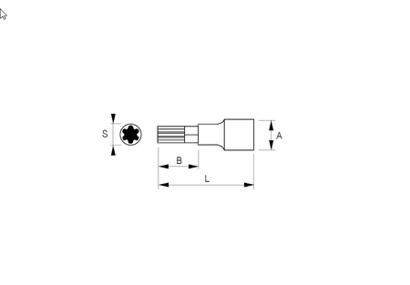 Końcówka do bitów 1/2" TORX T45 L-60