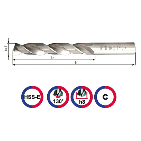 Wiertło kobaltowe 12mm pod gwint M14 INOX HSSE