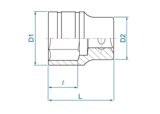 Nasadka krótka 1/2", 6-kątna 32mm