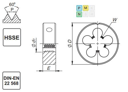 Narzynka M20x2 DIN-EN 22 568 HSSE INOX