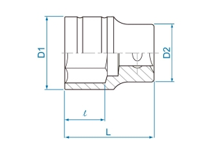 Nasadka krótka 1/2" 8mm x 38mm, 6-kąt. Cr-v