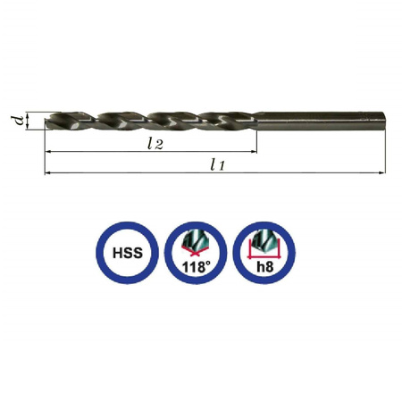 Wiertło NWKB 6,9mm walcowane HSS