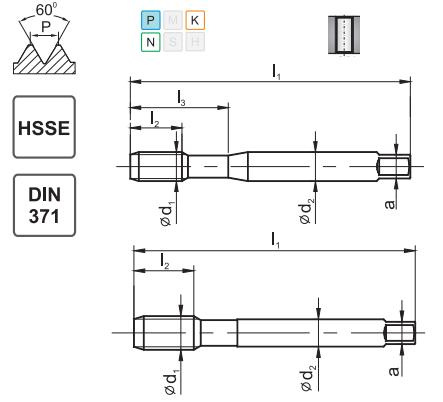 Gwintownik maszynowy 5/16-24 DIN-371 HSSE 800