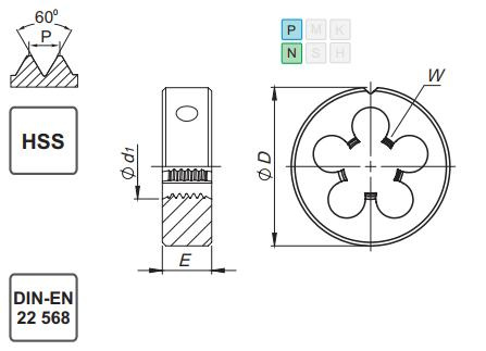 Narzynka M12x1 DIN-EN 22 568 HSS 820 SPN