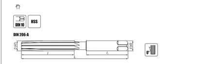 Rozwiertak ręczny prosty 11 mm