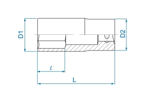 Nasadka długa 1/2" 14mm x 77mm 6-kąt Cr-V