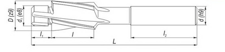 Pogłębiacz walcowy  20x10,2 mm HSS M12/z