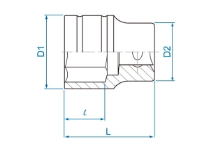 Nasadka krótka 1/2", 6-kątna 25x42mm