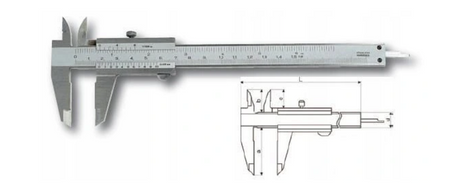 Suwmiarka z zaciskiem 150 MAUB 0,05 inox/chrom