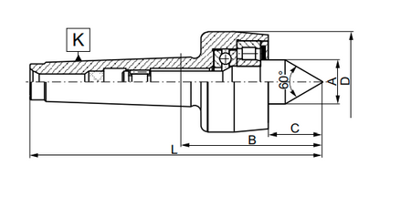 Kieł tokarski obrotowy 8811-3/I 156 mm