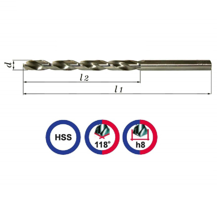 Wiertło NWKB 10,9mm szlifowane HSS