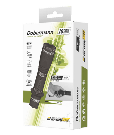 Latarka taktyczna Dobermann Ciepły 930 lm