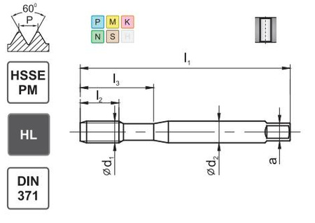 Gwintownik maszynowy M10 DIN-371 HSSE-PM MasterTAP