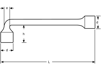 Klucz nasadowy wygięty metryczny dwustronny sześciokątny 11mm
