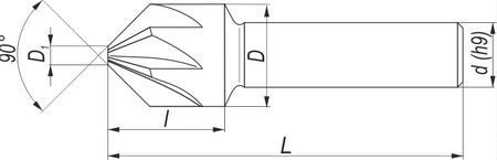 Pogłębiacz stożkowy 90° HSS 8 mm DIN 335-A