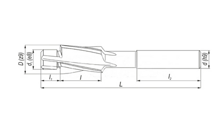 Pogłębiacz walcowo-czołowy DIN 373 HSS - M6