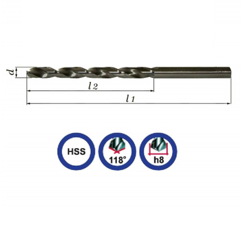 Wiertło NWKB 7,5mm walcowane HSS