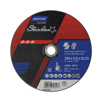 Tarcza do cięcia metali i stali 230x2x22 mm A36R StarLine