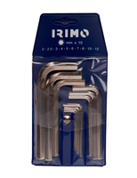 Zestaw kluczy imbusowych niklowanych 2-12 mm, 11 szt.