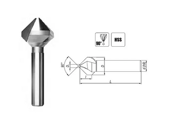 Pogłębiacz Stożkowy 3-Ostrzowy 90° Fi 8,3 Mm DIN 335-C HSS